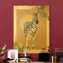 Leinwandbild Gold - Safari Tiere - Zebra In Creme-Beige 13 Leinwandbild Gold - Safari Tiere - Zebra In Creme-Beige -Heimdekoration wallart leinwandbild gold safari tiere zebra in creme beige 2