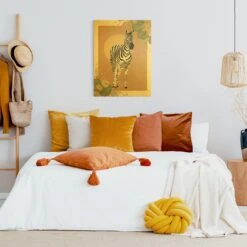 Leinwandbild Gold - Safari Tiere - Zebra In Creme-Beige 15 Leinwandbild Gold - Safari Tiere - Zebra In Creme-Beige -Heimdekoration wallart leinwandbild gold safari tiere zebra in creme beige 4