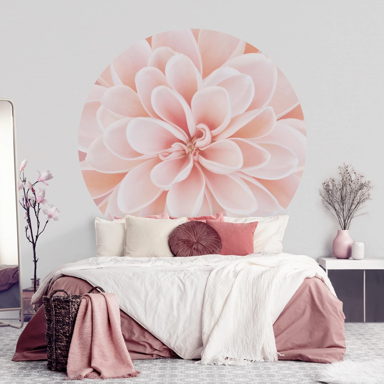 Runde Tapete - Dahlie In Pastellrosa In Rosa 6 Runde Tapete - Dahlie In Pastellrosa In Rosa – Bild 4