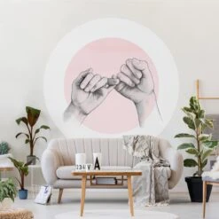 Runde Tapete - Laura Graves - Hände Freundschaft Kreis In Rosa 14 Runde Tapete - Laura Graves - Hände Freundschaft Kreis In Rosa -Heimdekoration wallart runde tapete laura graves hande freundschaft kreis in rosa 4