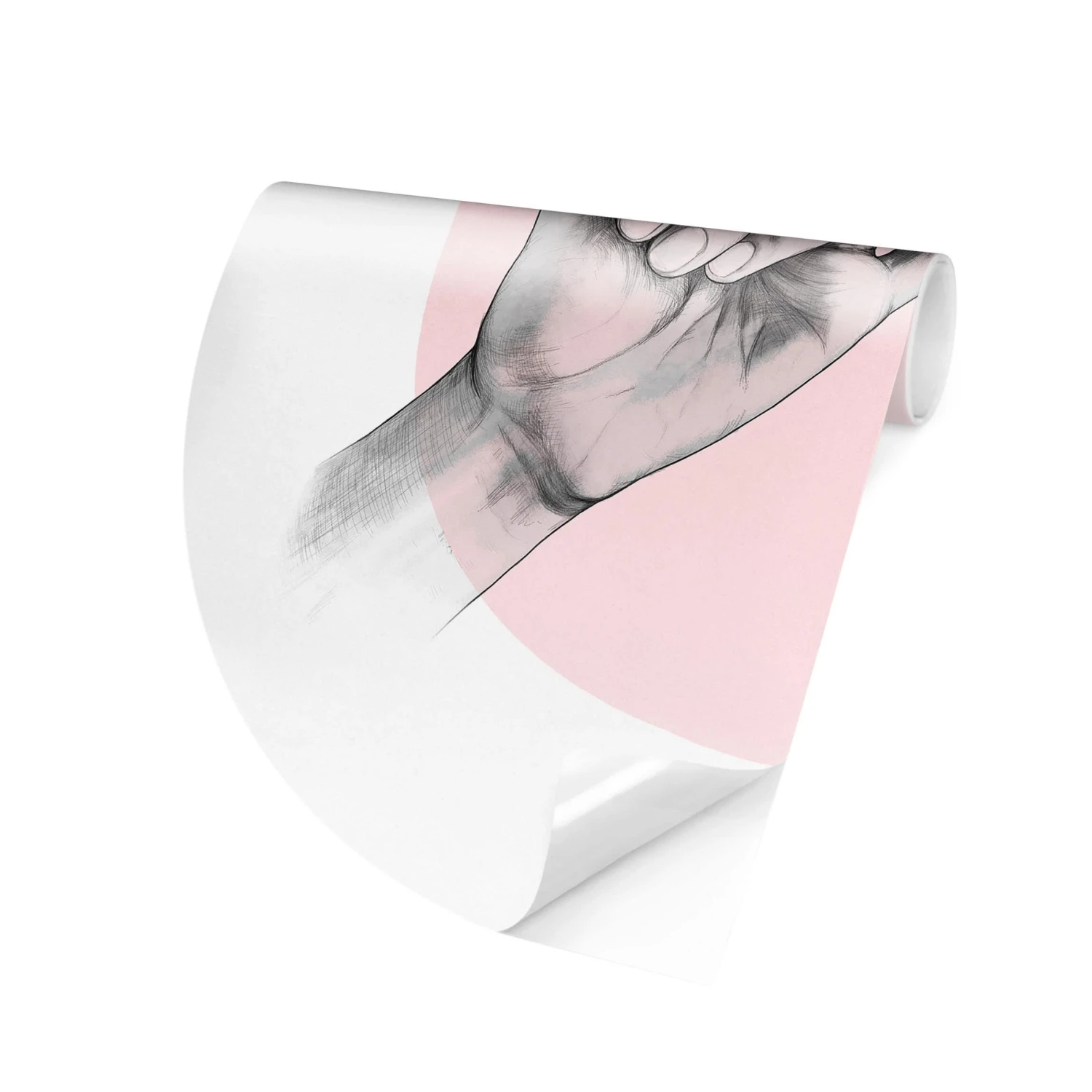 Runde Tapete - Laura Graves - Hände Freundschaft Kreis In Rosa 8 Runde Tapete - Laura Graves - Hände Freundschaft Kreis In Rosa – Bild 6