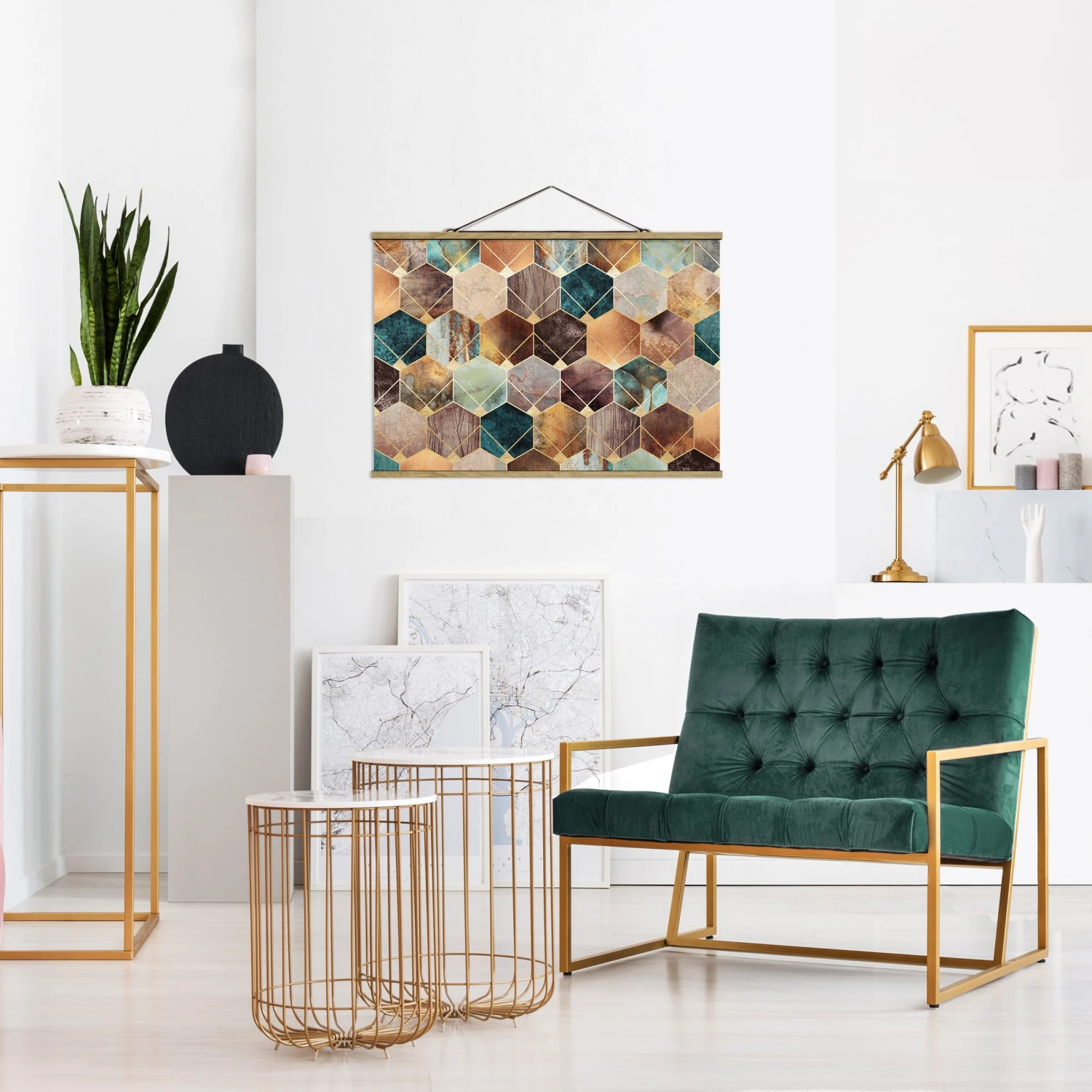 Stoffbild - E. Fredriksson - Geometrie Goldenes Art Deco In Gold 6 Stoffbild - E. Fredriksson - Geometrie Goldenes Art Deco In Gold – Bild 4