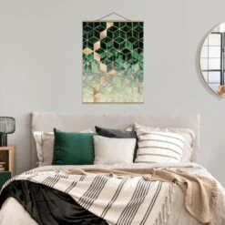 Stoffbild - E. Fredriksson - Grüne Blätter Goldene Geometrie In Grün 11 Stoffbild - E. Fredriksson - Grüne Blätter Goldene Geometrie In Grün -Heimdekoration wallart stoffbild e fredriksson grune blatter goldene geometrie in grun 2