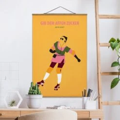 Stoffbild - Filmposter Gib Dem Affen Zucker In Orange 10 Stoffbild - Filmposter Gib Dem Affen Zucker In Orange -Heimdekoration wallart stoffbild filmposter gib dem affen zucker in orange 1