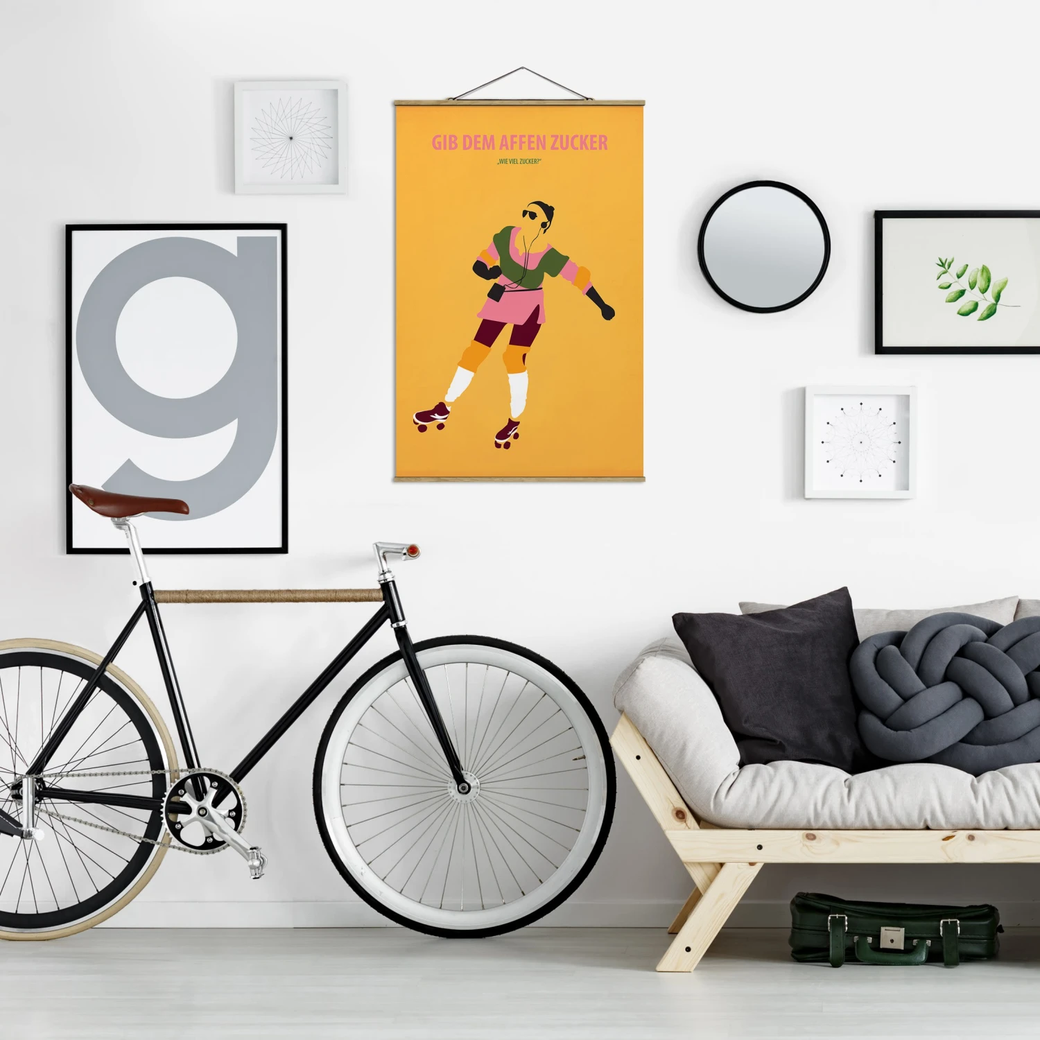 Stoffbild - Filmposter Gib Dem Affen Zucker In Orange 6 Stoffbild - Filmposter Gib Dem Affen Zucker In Orange – Bild 4
