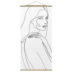 Stoffbild - Line Art Frau Schulter Schwarz Weiß In Schwarz-Weiß 13 Stoffbild - Line Art Frau Schulter Schwarz Weiß In Schwarz-Weiß -Heimdekoration wallart stoffbild line art frau schulter schwarz weiss in schwarz weiss 4