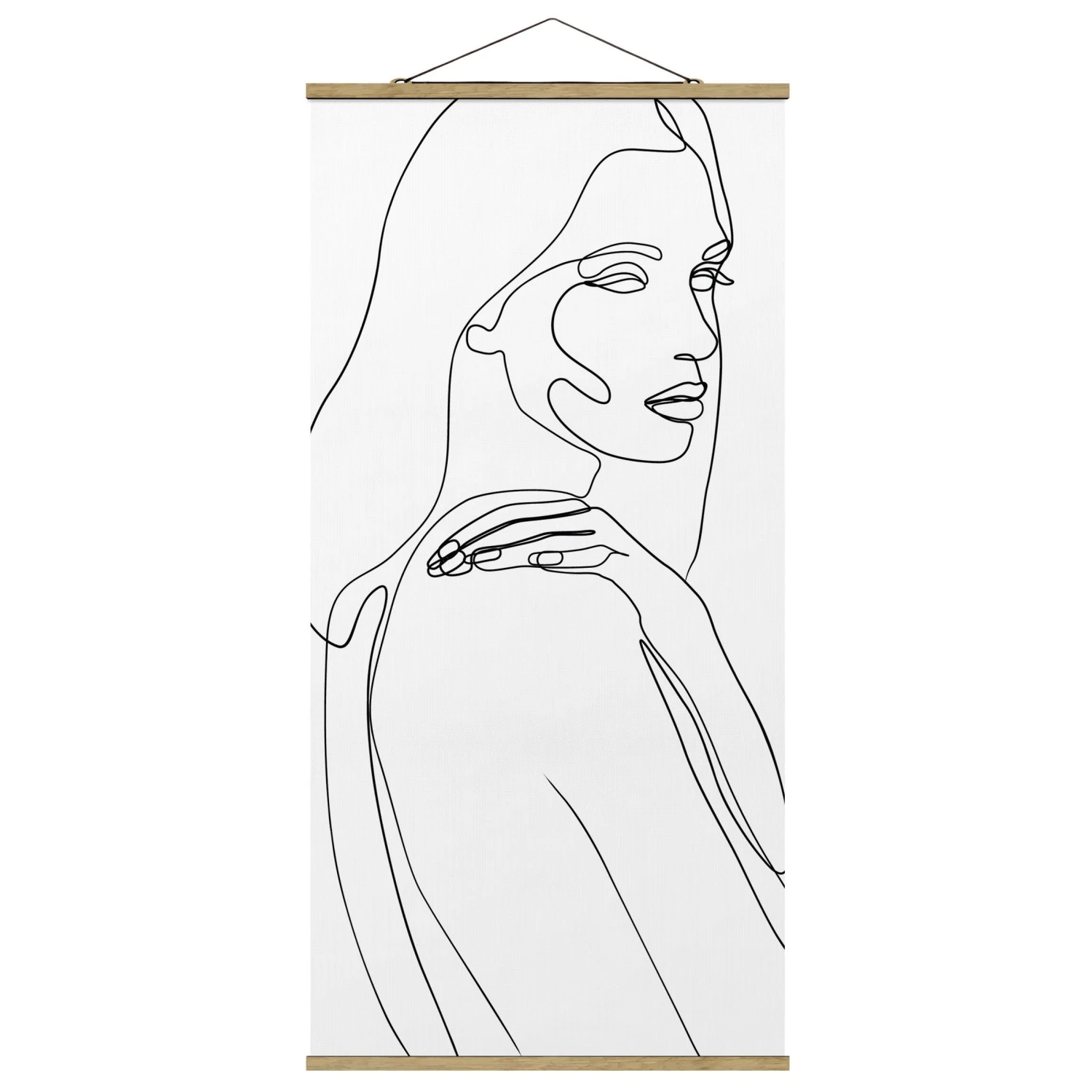 Stoffbild - Line Art Frau Schulter Schwarz Weiß In Schwarz-Weiß 7 Stoffbild - Line Art Frau Schulter Schwarz Weiß In Schwarz-Weiß – Bild 5