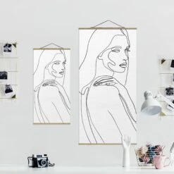 Stoffbild - Line Art Frau Schulter Schwarz Weiß In Schwarz-Weiß 15 Stoffbild - Line Art Frau Schulter Schwarz Weiß In Schwarz-Weiß -Heimdekoration wallart stoffbild line art frau schulter schwarz weiss in schwarz weiss 6