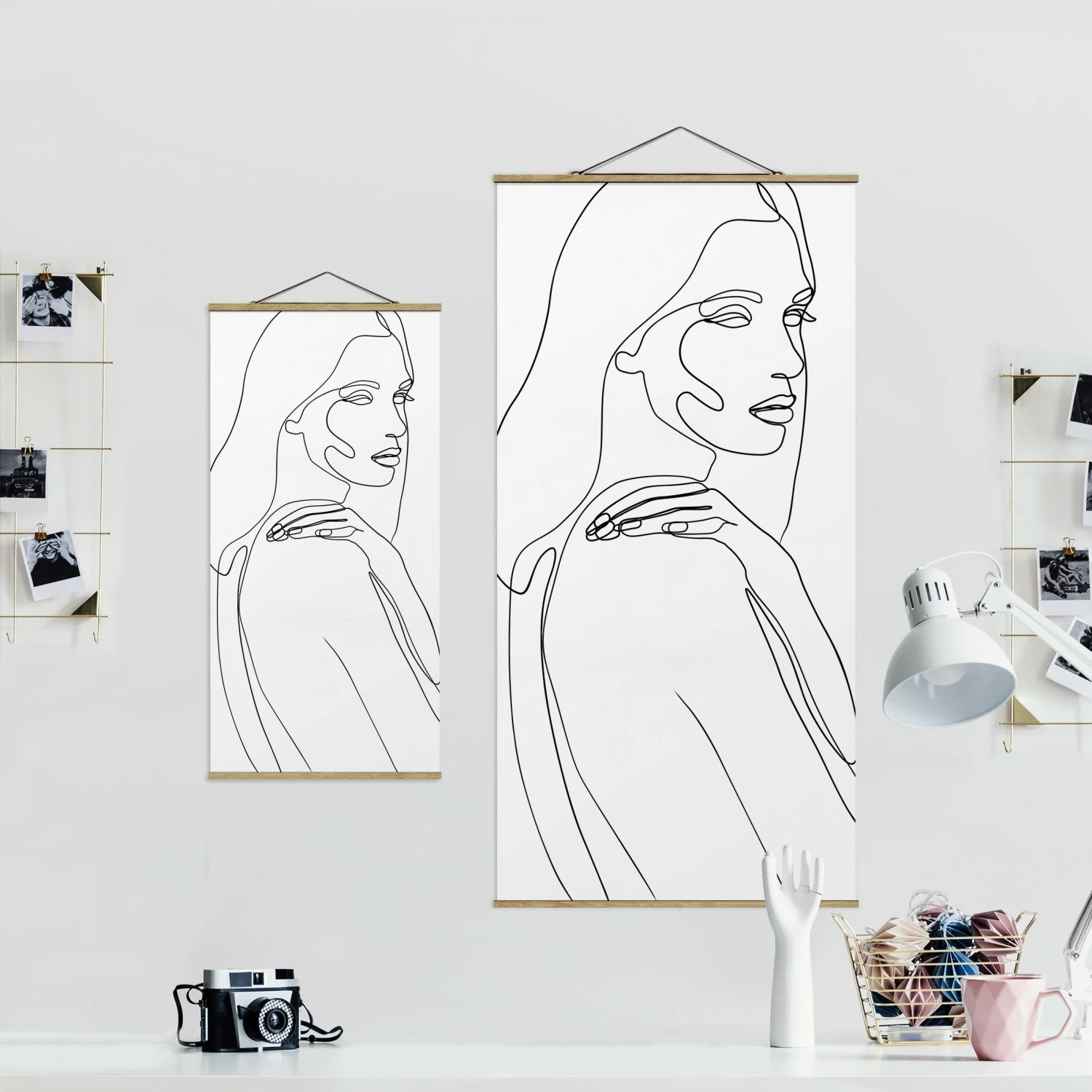 Stoffbild - Line Art Frau Schulter Schwarz Weiß In Schwarz-Weiß 9 Stoffbild - Line Art Frau Schulter Schwarz Weiß In Schwarz-Weiß – Bild 7