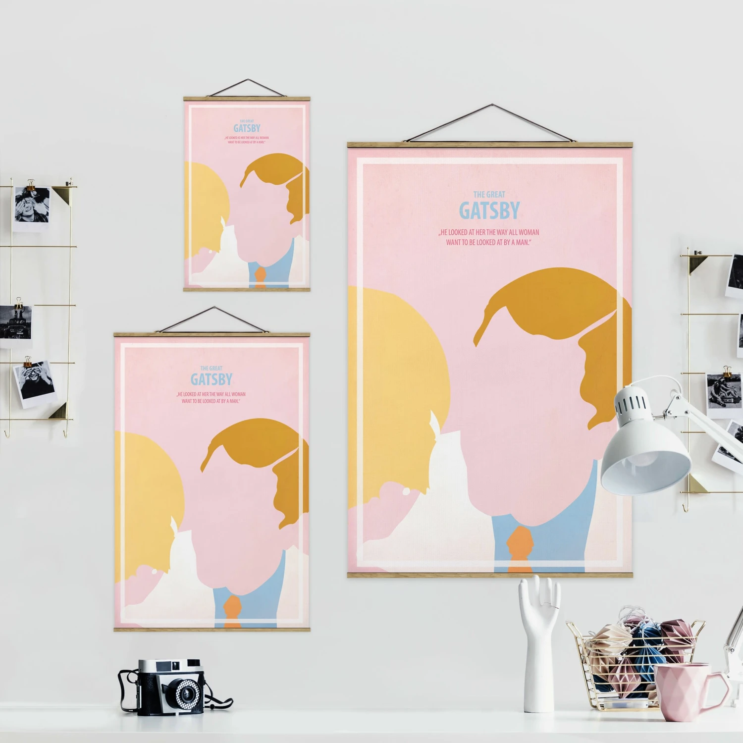 Stoffbild Mit Posterleisten - Filmposter The Great Gatsby In Rosa 9 Stoffbild Mit Posterleisten - Filmposter The Great Gatsby In Rosa – Bild 7