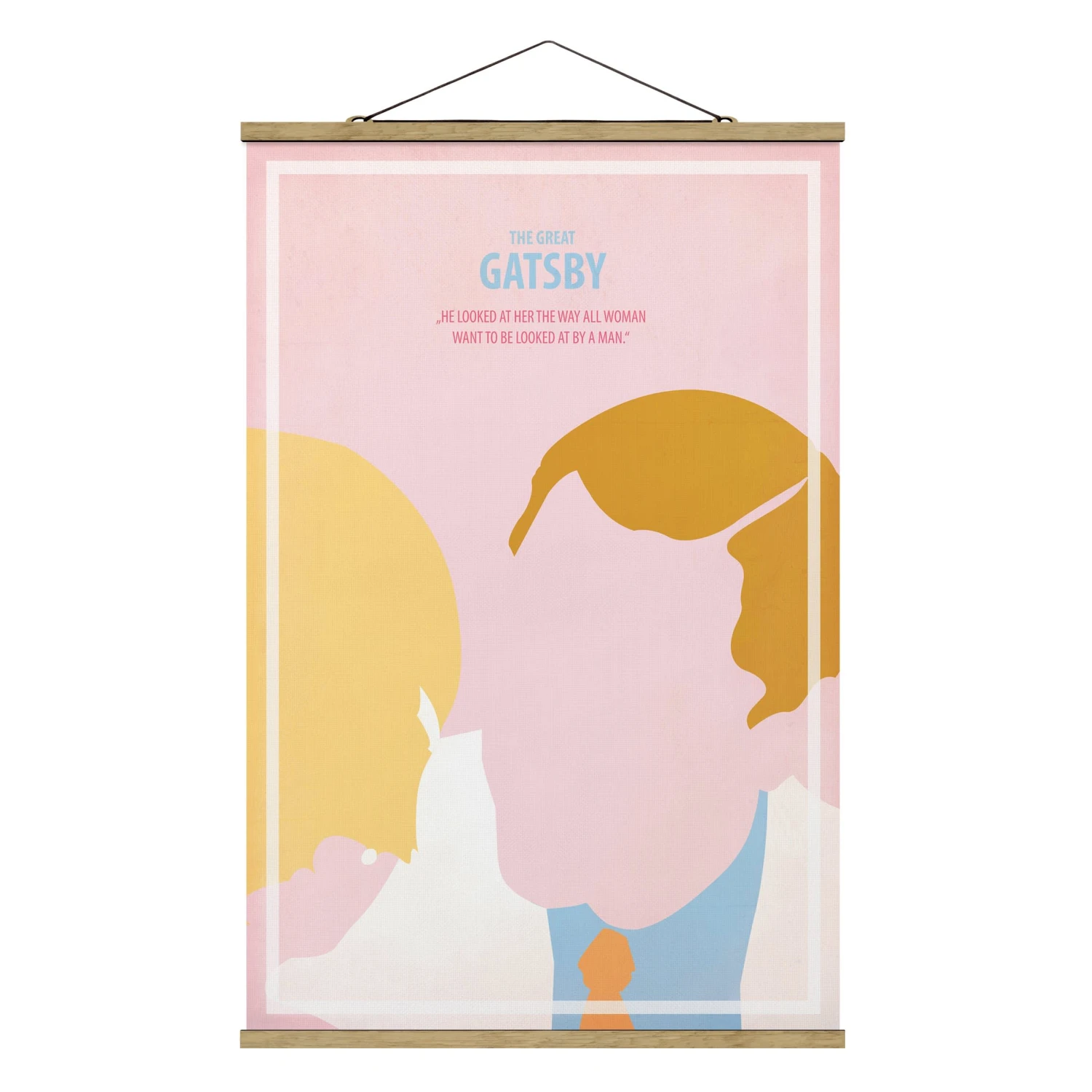 Stoffbild Mit Posterleisten - Filmposter The Great Gatsby In Rosa 3 Stoffbild Mit Posterleisten - Filmposter The Great Gatsby In Rosa