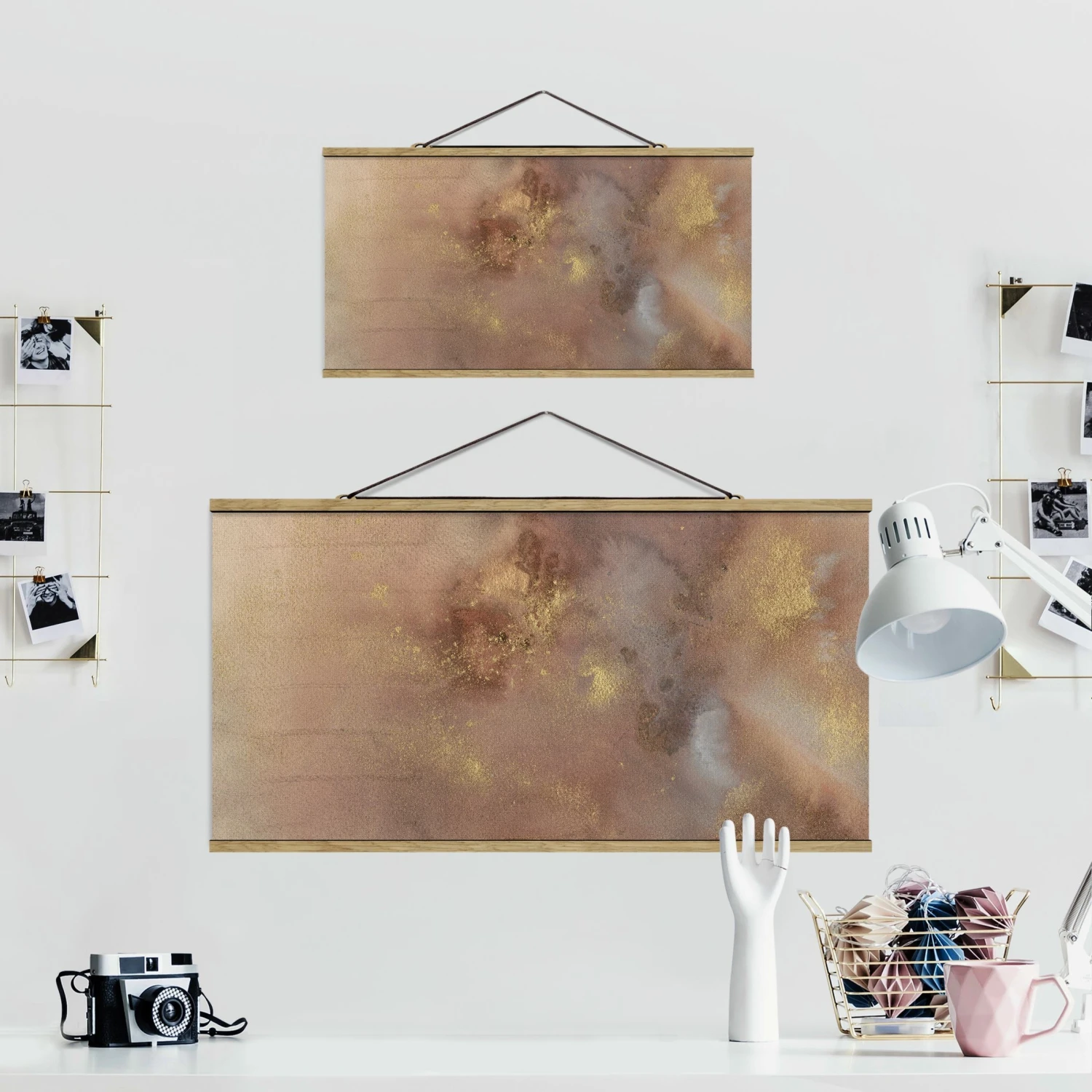 Stoffbild Mit Posterleisten - Himmelsträumerei I In Creme-Beige 9 Stoffbild Mit Posterleisten - Himmelsträumerei I In Creme-Beige – Bild 7