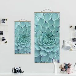Stoffbild Mit Posterleisten - Kaktus Agave In Türkis 15 Stoffbild Mit Posterleisten - Kaktus Agave In Türkis -Heimdekoration wallart stoffbild mit posterleisten kaktus agave in turkis 6