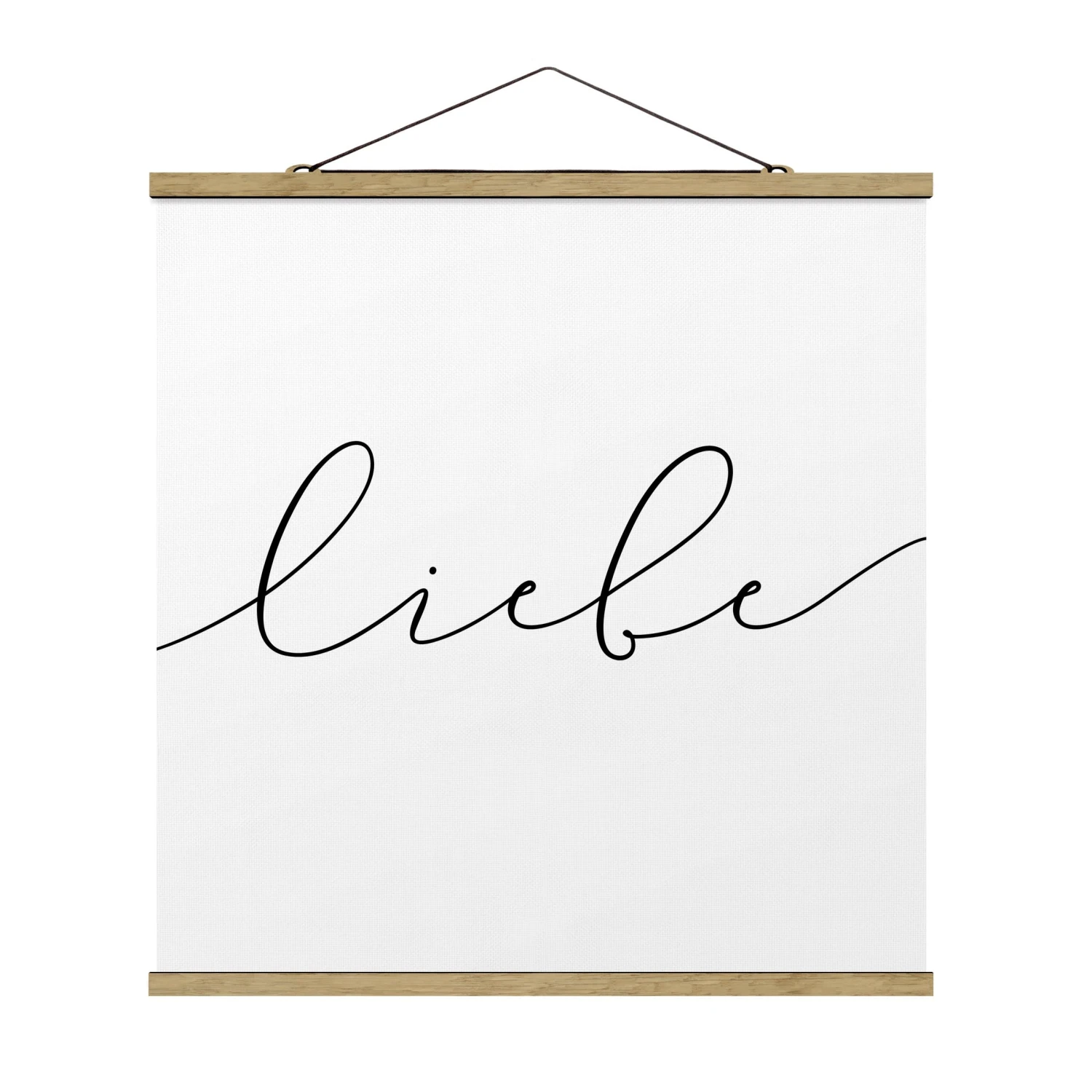 Stoffbild Mit Posterleisten - Liebe Kalligraphie In Weiß 7 Stoffbild Mit Posterleisten - Liebe Kalligraphie In Weiß – Bild 5