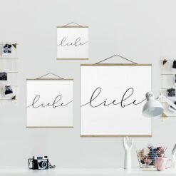 Stoffbild Mit Posterleisten - Liebe Kalligraphie In Weiß 15 Stoffbild Mit Posterleisten - Liebe Kalligraphie In Weiß -Heimdekoration wallart stoffbild mit posterleisten liebe kalligraphie in weiss 6