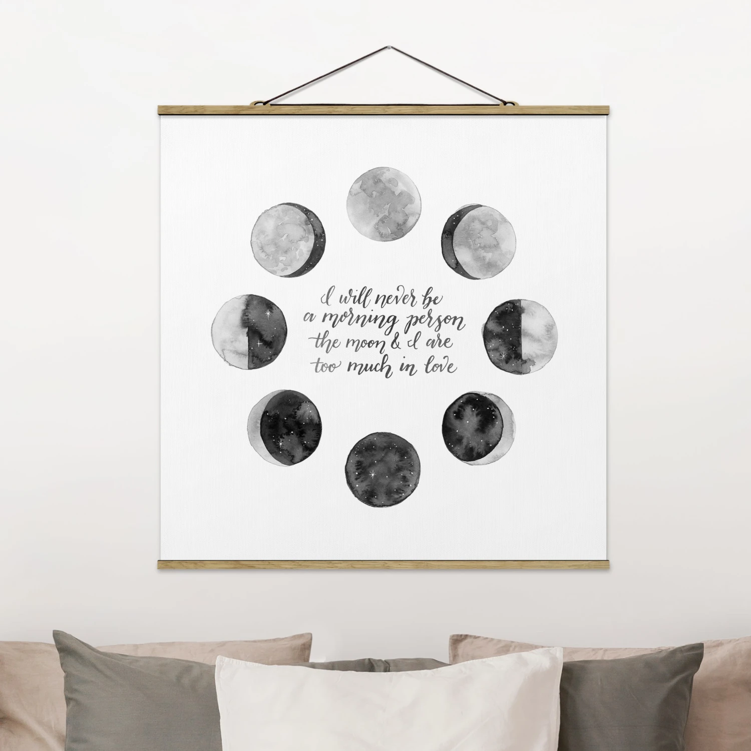 Stoffbild Mit Posterleisten - Ode An Den Mond - Liebe In Weiß 4 Stoffbild Mit Posterleisten - Ode An Den Mond - Liebe In Weiß – Bild 2