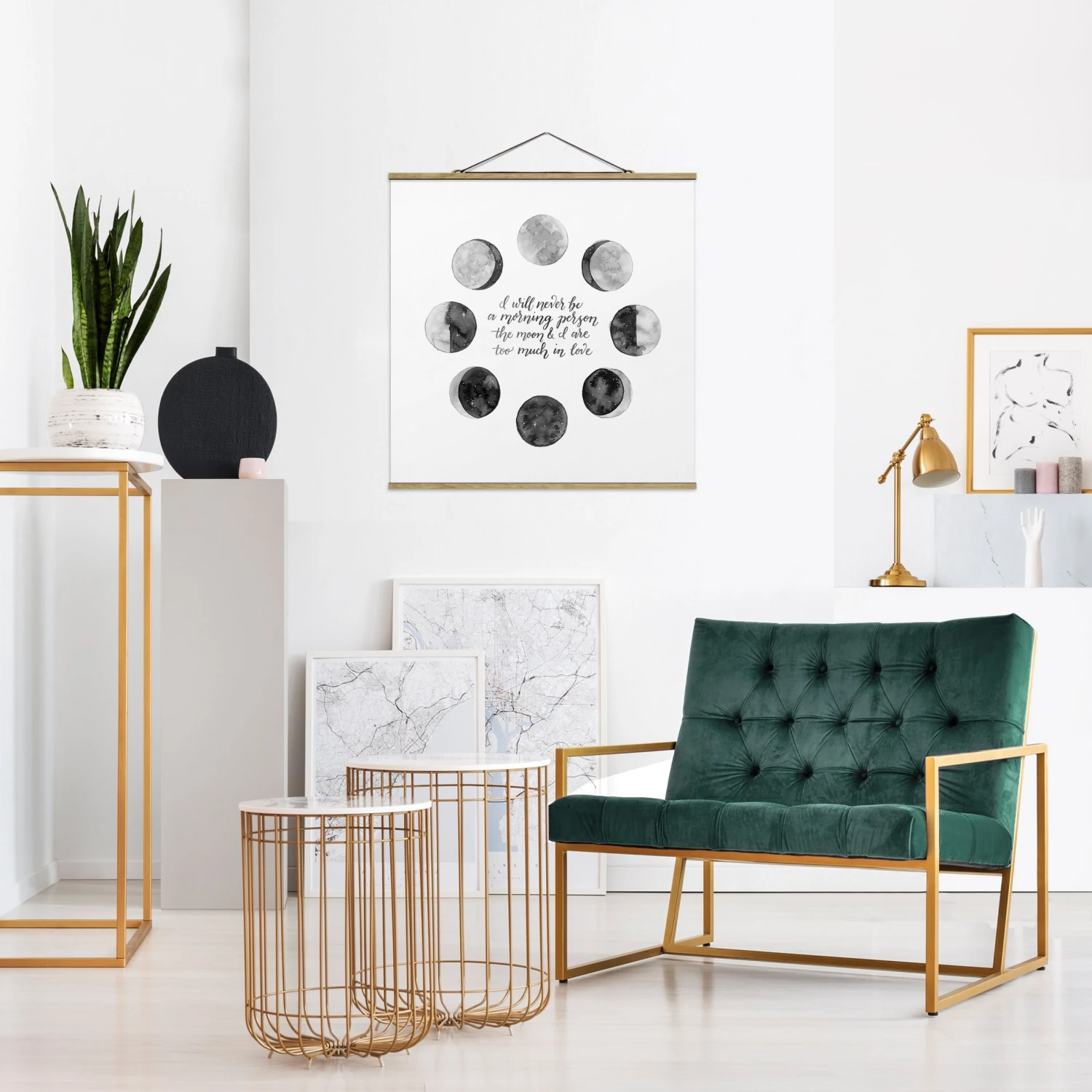 Stoffbild Mit Posterleisten - Ode An Den Mond - Liebe In Weiß 6 Stoffbild Mit Posterleisten - Ode An Den Mond - Liebe In Weiß – Bild 4