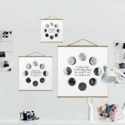 Stoffbild Mit Posterleisten - Ode An Den Mond - Liebe In Weiß 15 Stoffbild Mit Posterleisten - Ode An Den Mond - Liebe In Weiß -Heimdekoration wallart stoffbild mit posterleisten ode an den mond liebe in weiss 6