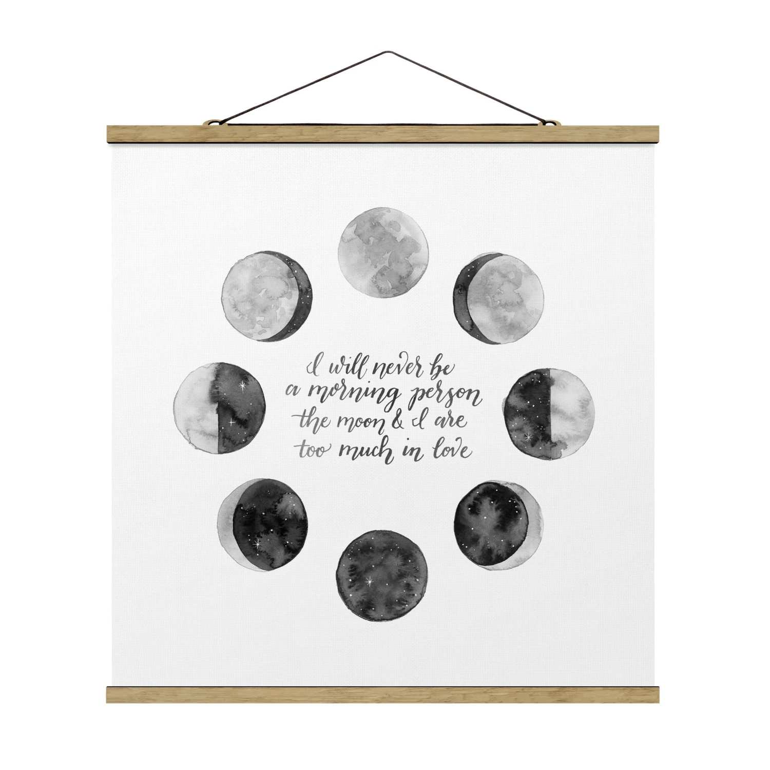 Stoffbild Mit Posterleisten - Ode An Den Mond - Liebe In Weiß 3 Stoffbild Mit Posterleisten - Ode An Den Mond - Liebe In Weiß