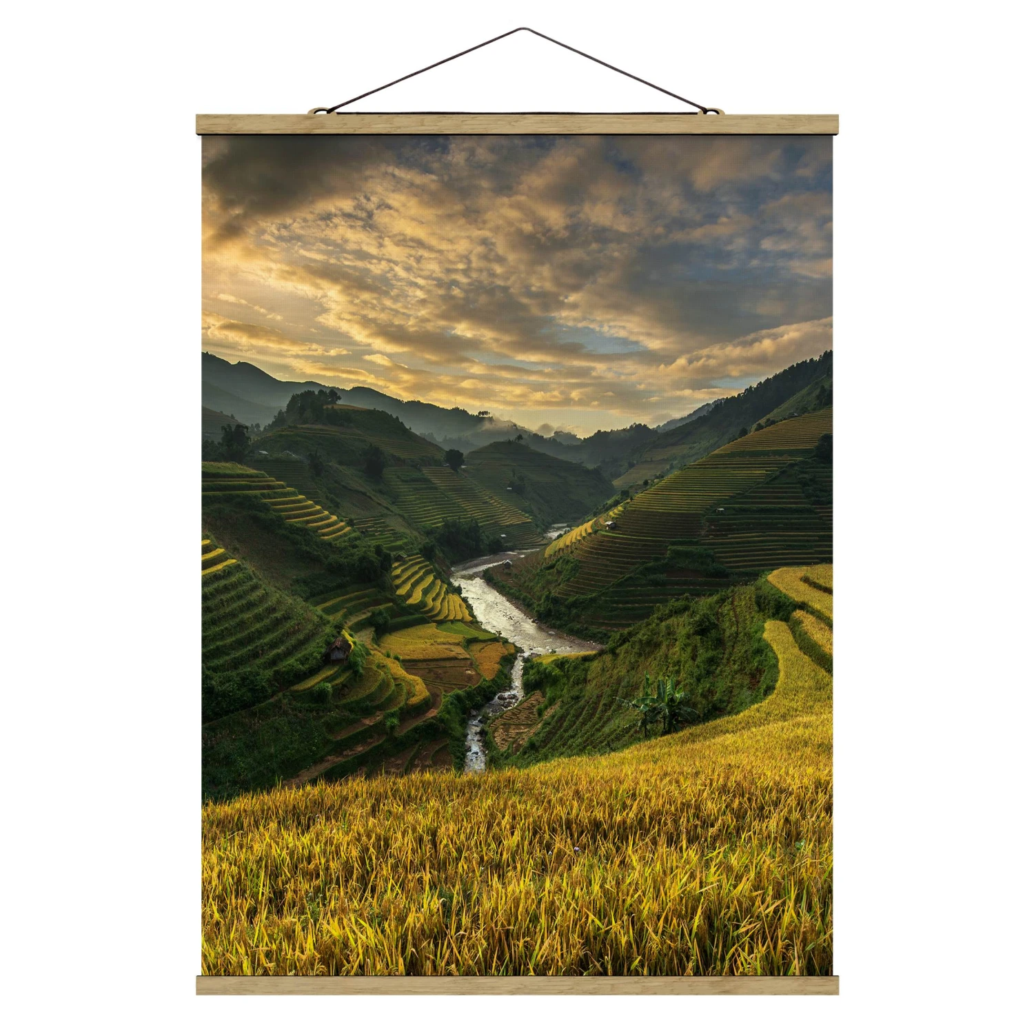 Stoffbild Mit Posterleisten - Reisplantagen In Vietnam In Grün 7 Stoffbild Mit Posterleisten - Reisplantagen In Vietnam In Grün – Bild 5