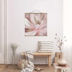 Stoffbild Mit Posterleisten - Rosane Sukkulentenblüte In Rosa -Heimdekoration wallart stoffbild mit posterleisten rosane sukkulentenblute in rosa 3