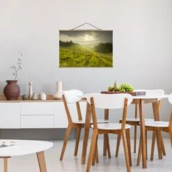 Stoffbild Mit Posterleisten - Sonnenstrahlen Weinberg In Grün 12 Stoffbild Mit Posterleisten - Sonnenstrahlen Weinberg In Grün -Heimdekoration wallart stoffbild mit posterleisten sonnenstrahlen weinberg in grun 3