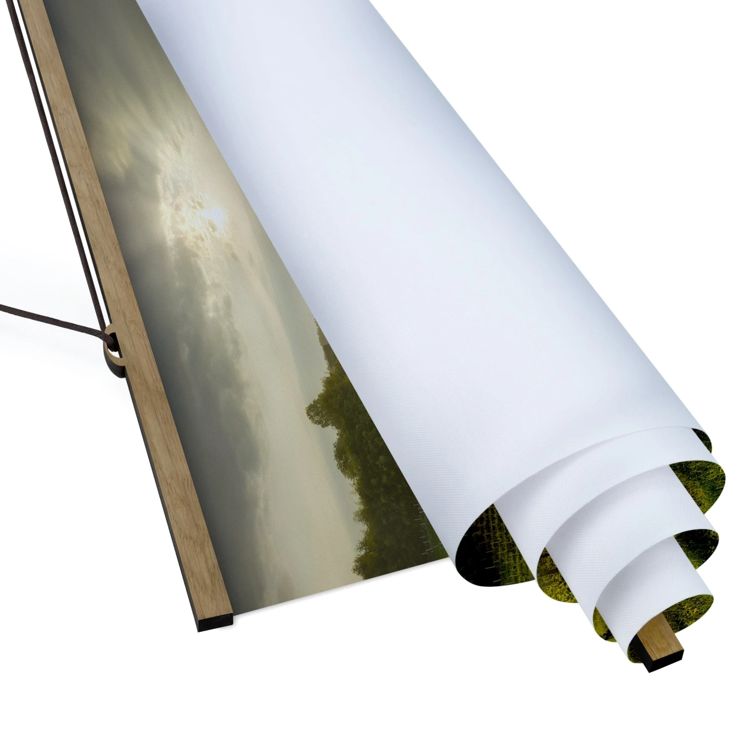 Stoffbild Mit Posterleisten - Sonnenstrahlen Weinberg In Grün 8 Stoffbild Mit Posterleisten - Sonnenstrahlen Weinberg In Grün – Bild 6