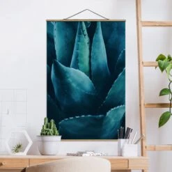 Stoffbild Mit Posterleisten - Sukkulente Petrol I In Petrol 10 Stoffbild Mit Posterleisten - Sukkulente Petrol I In Petrol -Heimdekoration wallart stoffbild mit posterleisten sukkulente petrol i in petrol 1