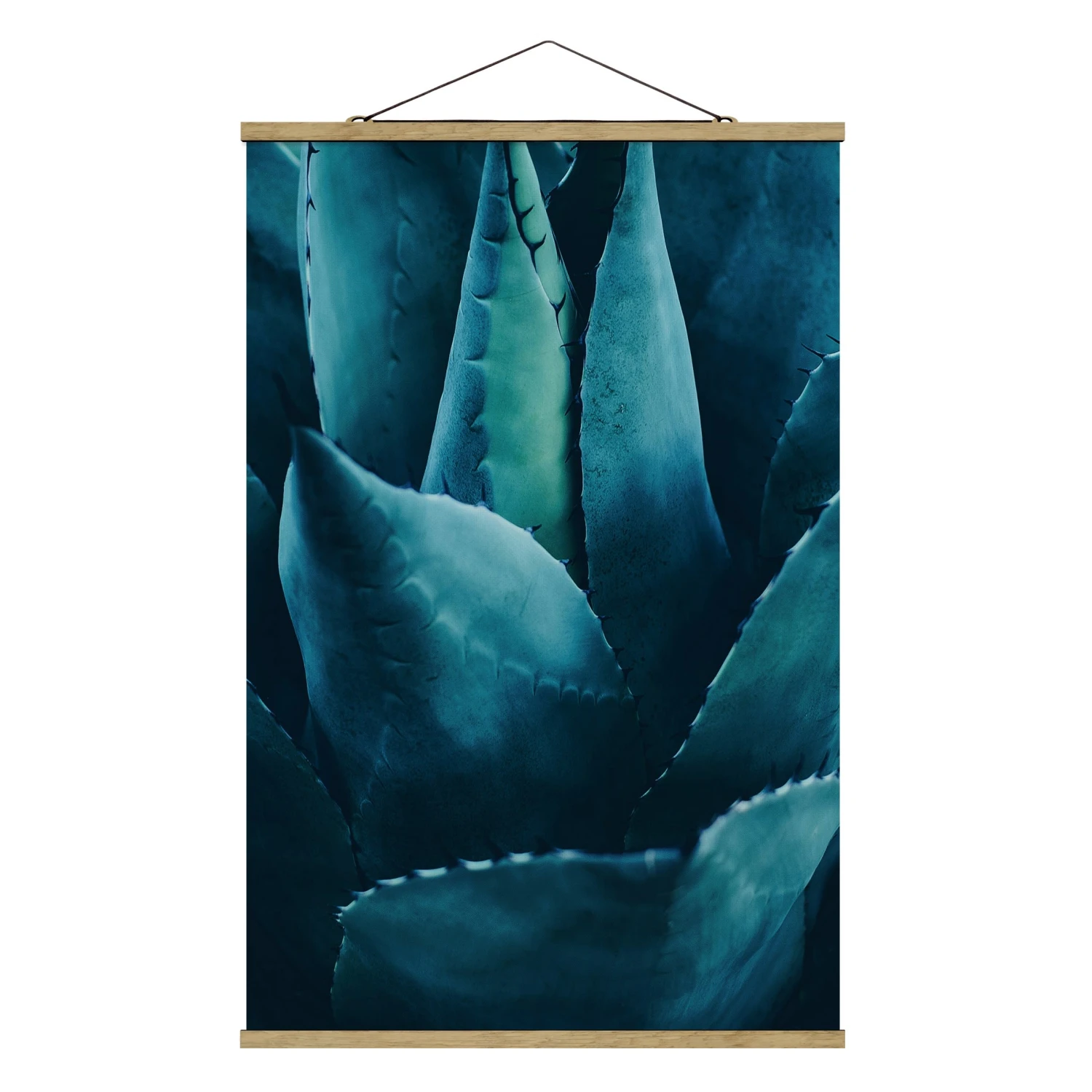 Stoffbild Mit Posterleisten - Sukkulente Petrol I In Petrol 3 Stoffbild Mit Posterleisten - Sukkulente Petrol I In Petrol