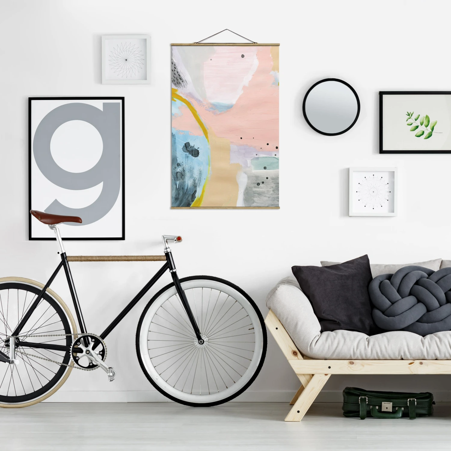 Stoffbild Mit Posterleisten - Verschwommener Tagesanbruch I In Rosa 6 Stoffbild Mit Posterleisten - Verschwommener Tagesanbruch I In Rosa – Bild 4