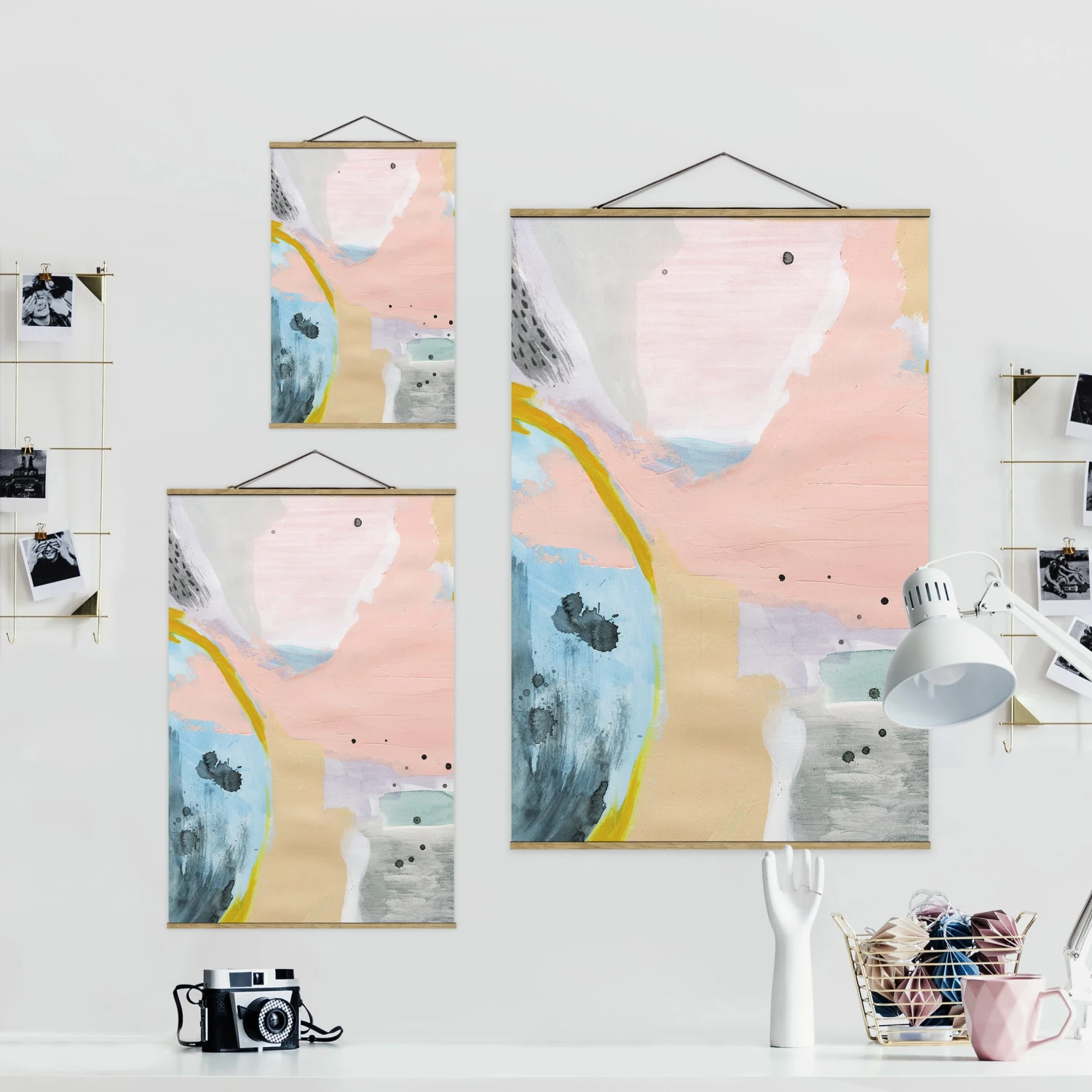 Stoffbild Mit Posterleisten - Verschwommener Tagesanbruch I In Rosa 9 Stoffbild Mit Posterleisten - Verschwommener Tagesanbruch I In Rosa – Bild 7