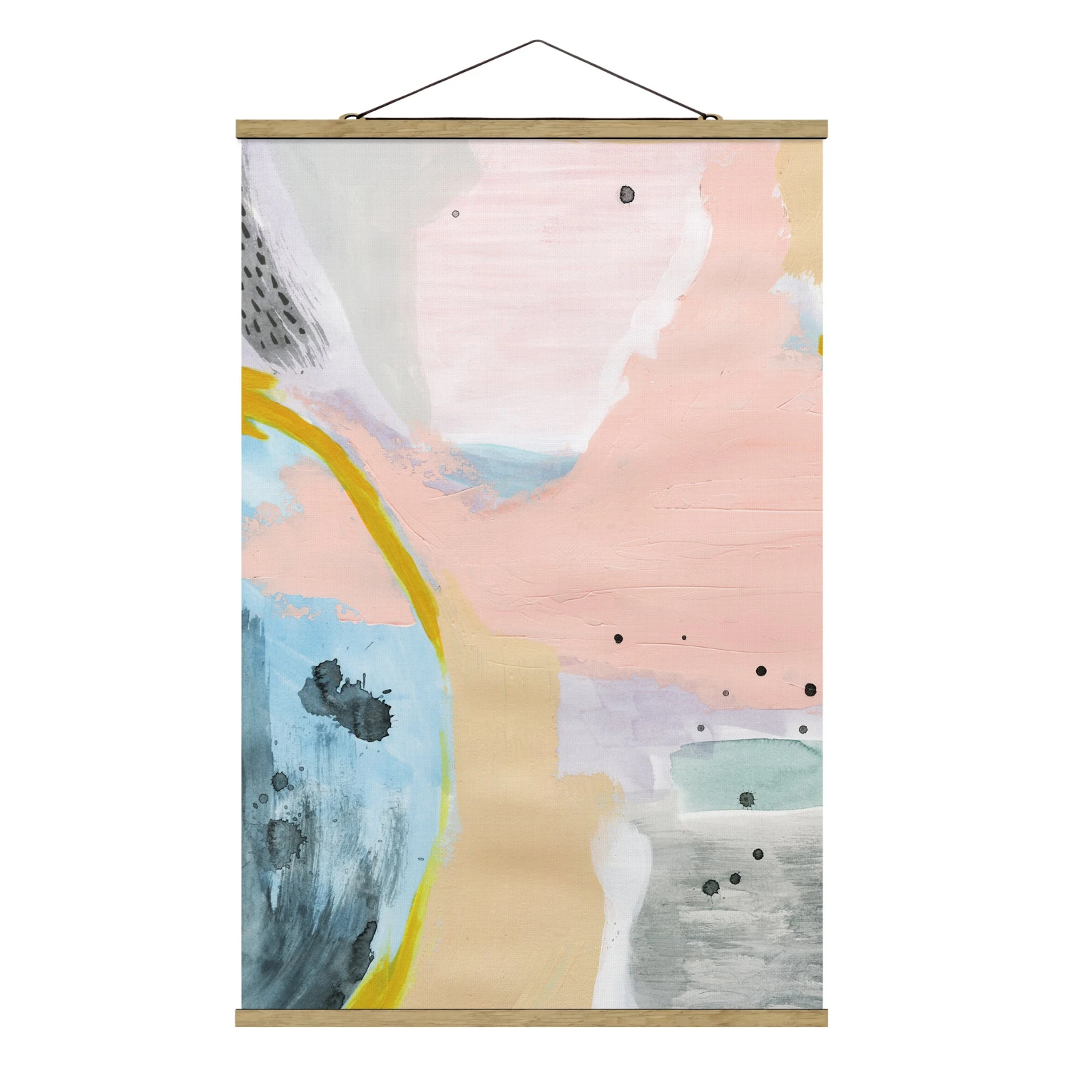 Stoffbild Mit Posterleisten - Verschwommener Tagesanbruch I In Rosa 3 Stoffbild Mit Posterleisten - Verschwommener Tagesanbruch I In Rosa