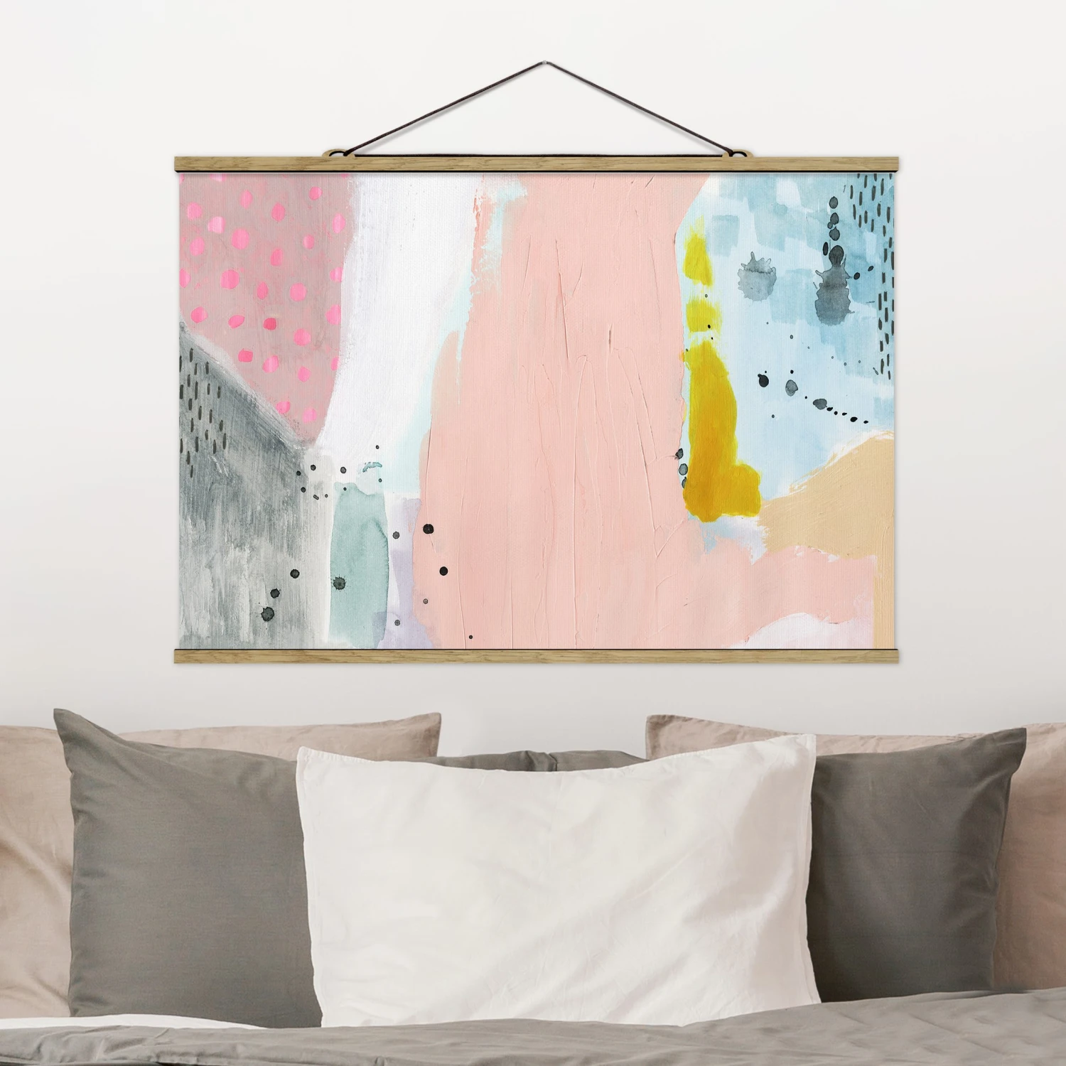 Stoffbild - Verschwommener Tagesanbruch II In Rosa 4 Stoffbild - Verschwommener Tagesanbruch II In Rosa – Bild 2