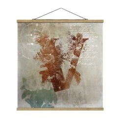 Stoffbild - Vintage Gold Alphabet Buchstabe V In Gold