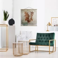 Stoffbild - Vintage Gold Alphabet Buchstabe V In Gold -Heimdekoration wallart stoffbild vintage gold alphabet buchstabe v in gold 3