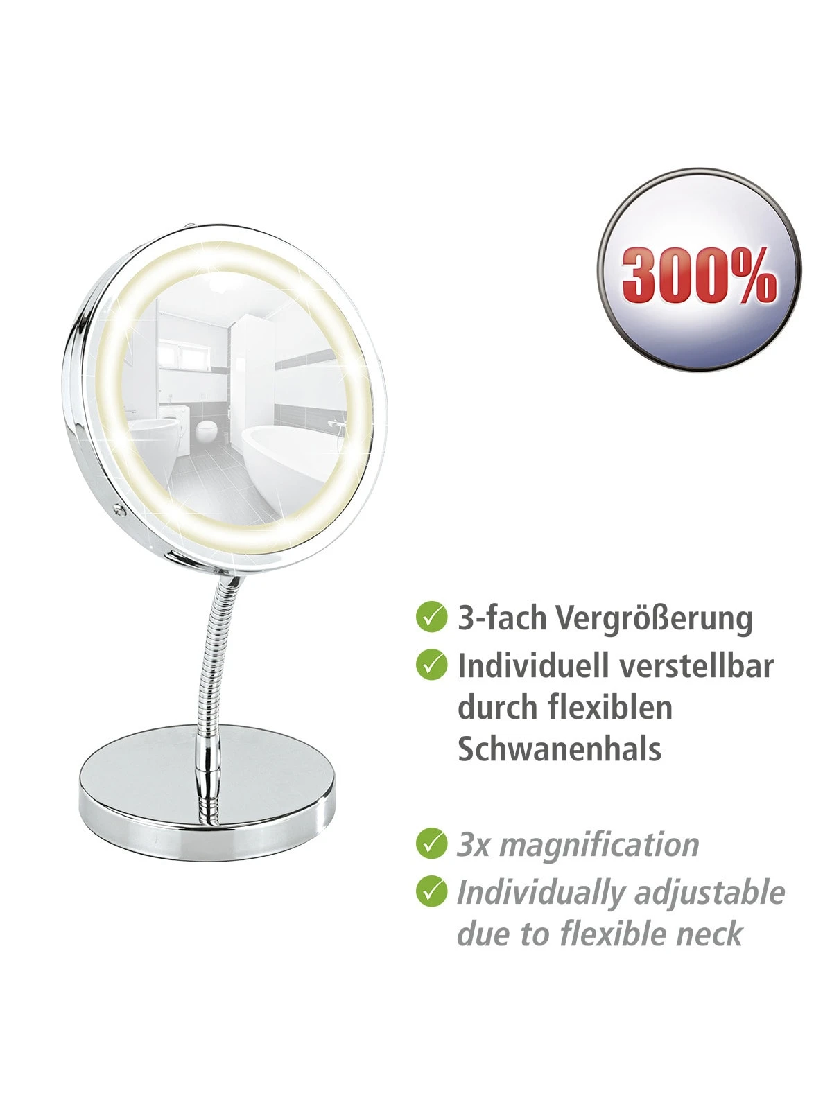Wenko LED Kosmetikspiegel Brolo In Chrom 8 Wenko LED Kosmetikspiegel Brolo In Chrom – Bild 6