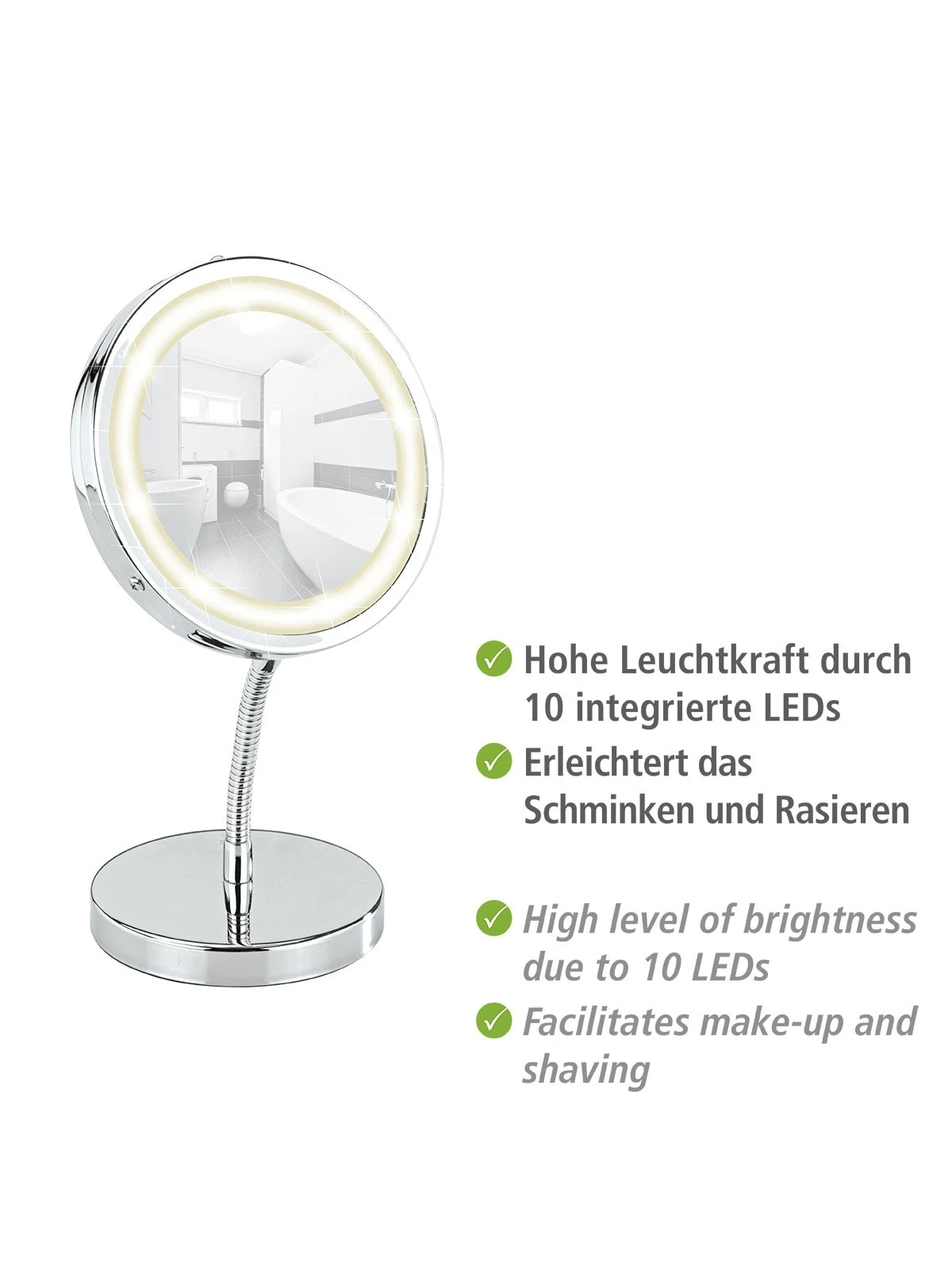 Wenko LED Kosmetikspiegel Brolo In Chrom 9 Wenko LED Kosmetikspiegel Brolo In Chrom – Bild 7