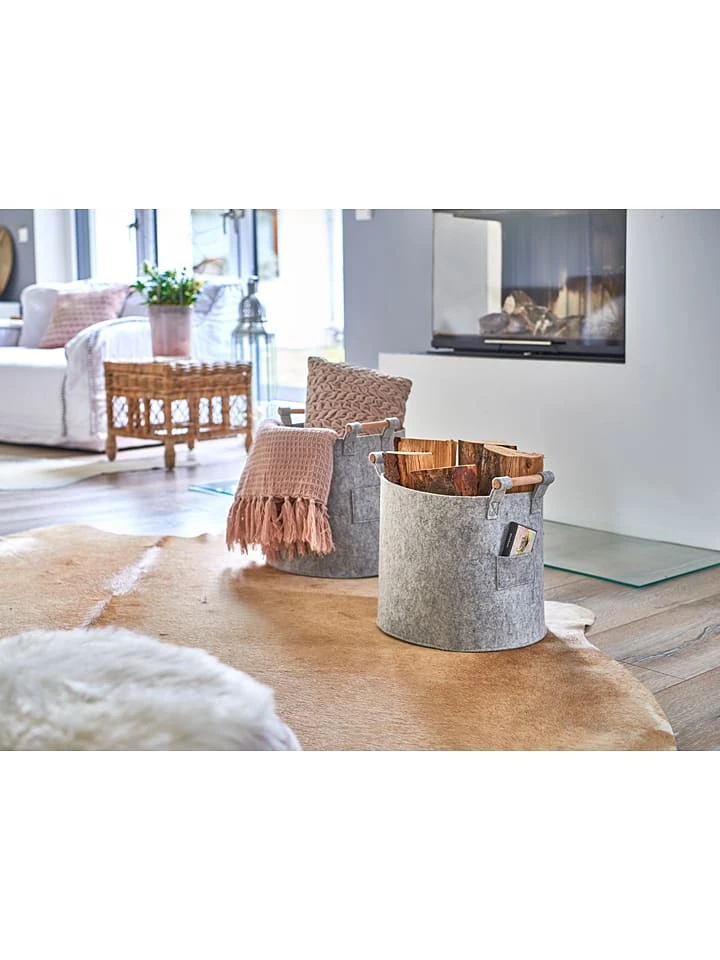 Aufbewahrungskorb In Grau - (H)28 X Ø 31 Cm 6 Aufbewahrungskorb In Grau - (H)28 X Ø 31 Cm – Bild 4